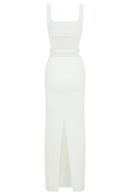 Alysanne Cut Out Knit Maxi Dress - White