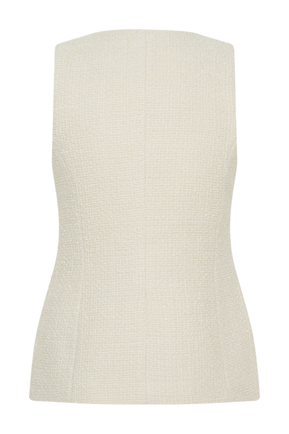 Camilla Boucle Sleeveless Vest - Ivory