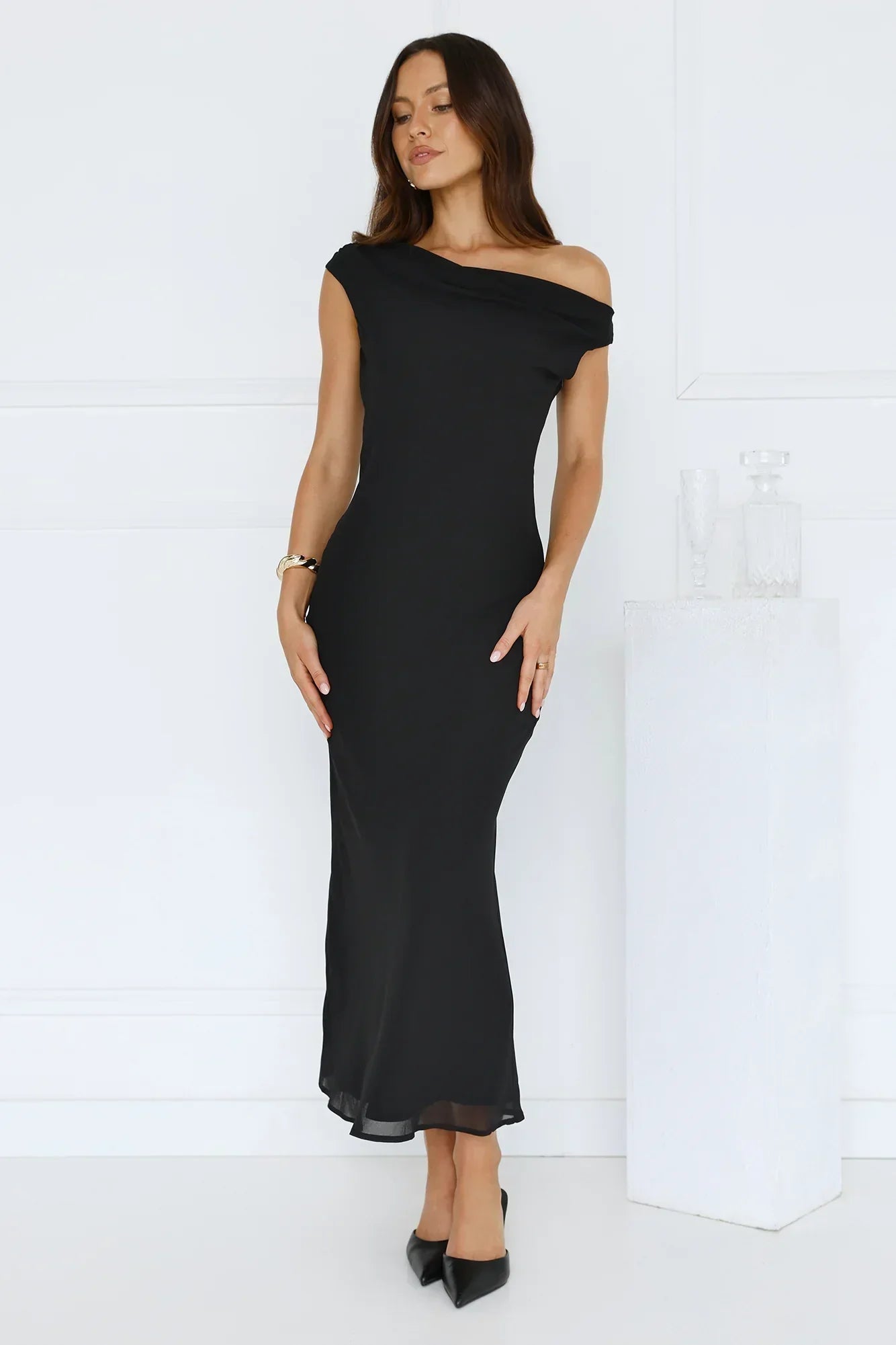 Xenia Off Shoulder Midi Dress