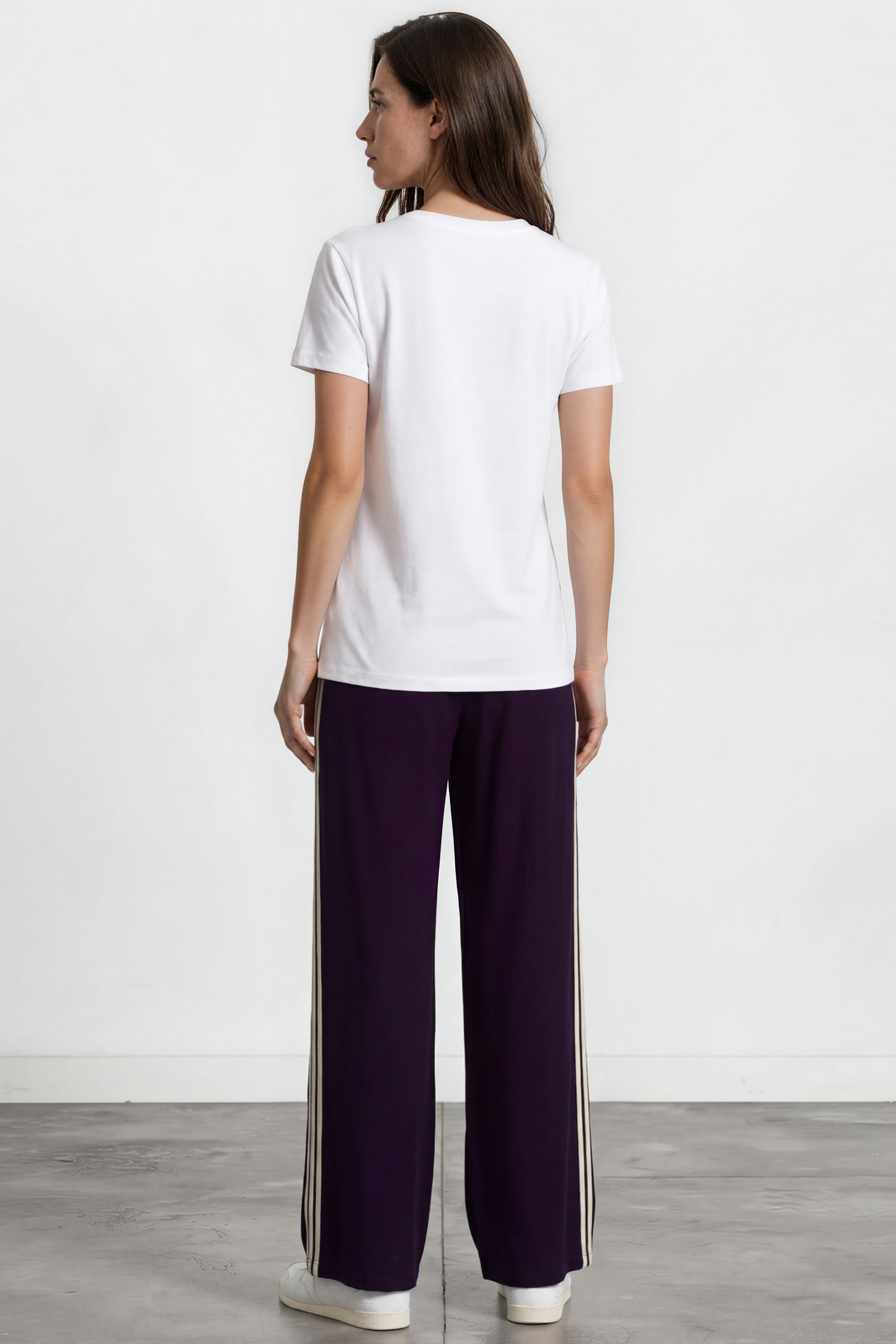 Oskar Pants - High Waisted Sports Stripe Side Seams in Navy