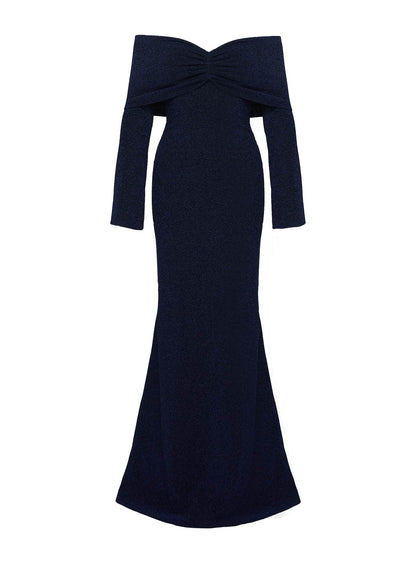 Cecilia Off The Shoulder Maxi Dress Navy