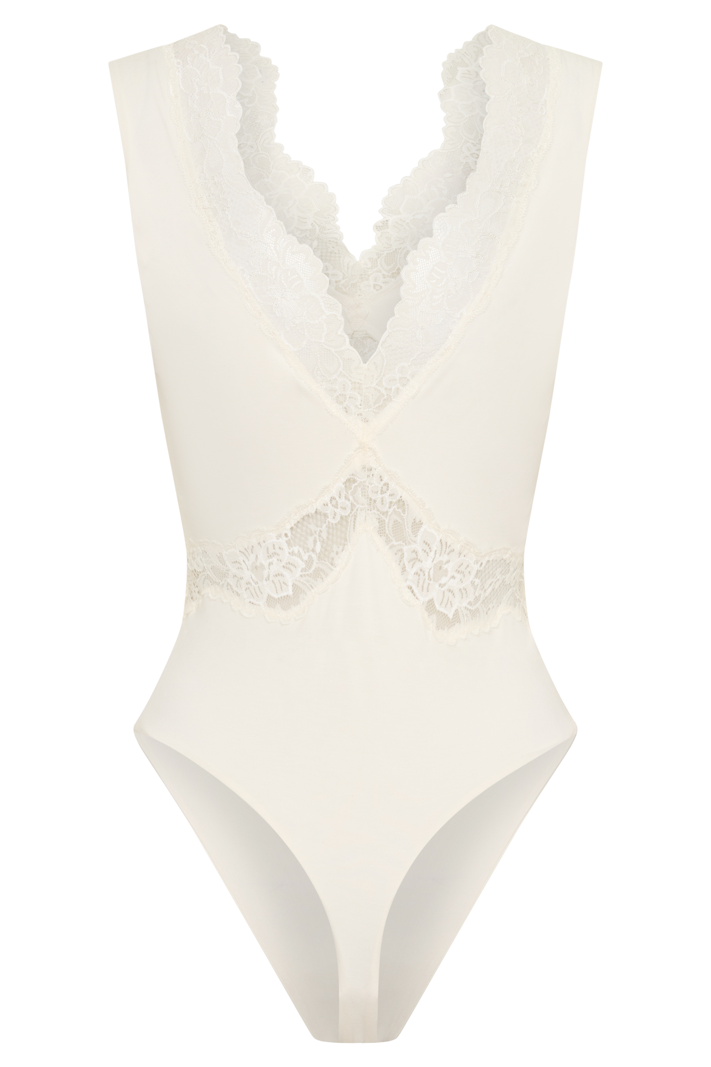 Electra Slinky Lace Bodysuit - Ivory