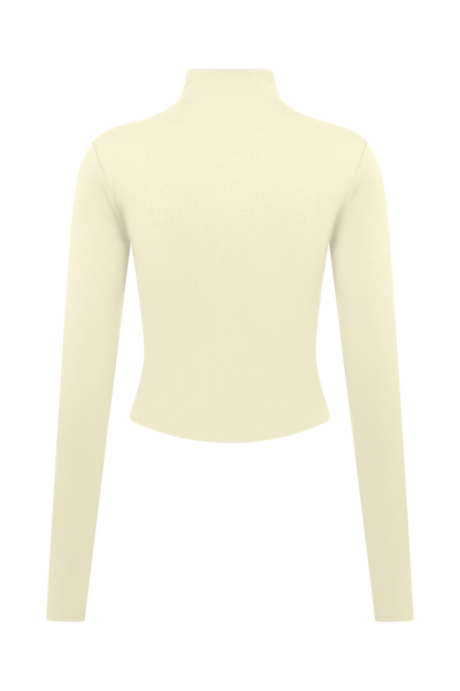 Ember Modal Long Sleeve High Neck Top - Ivory