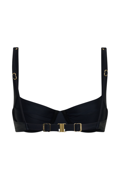 Abra Underwire Apex Bikini Top - Black
