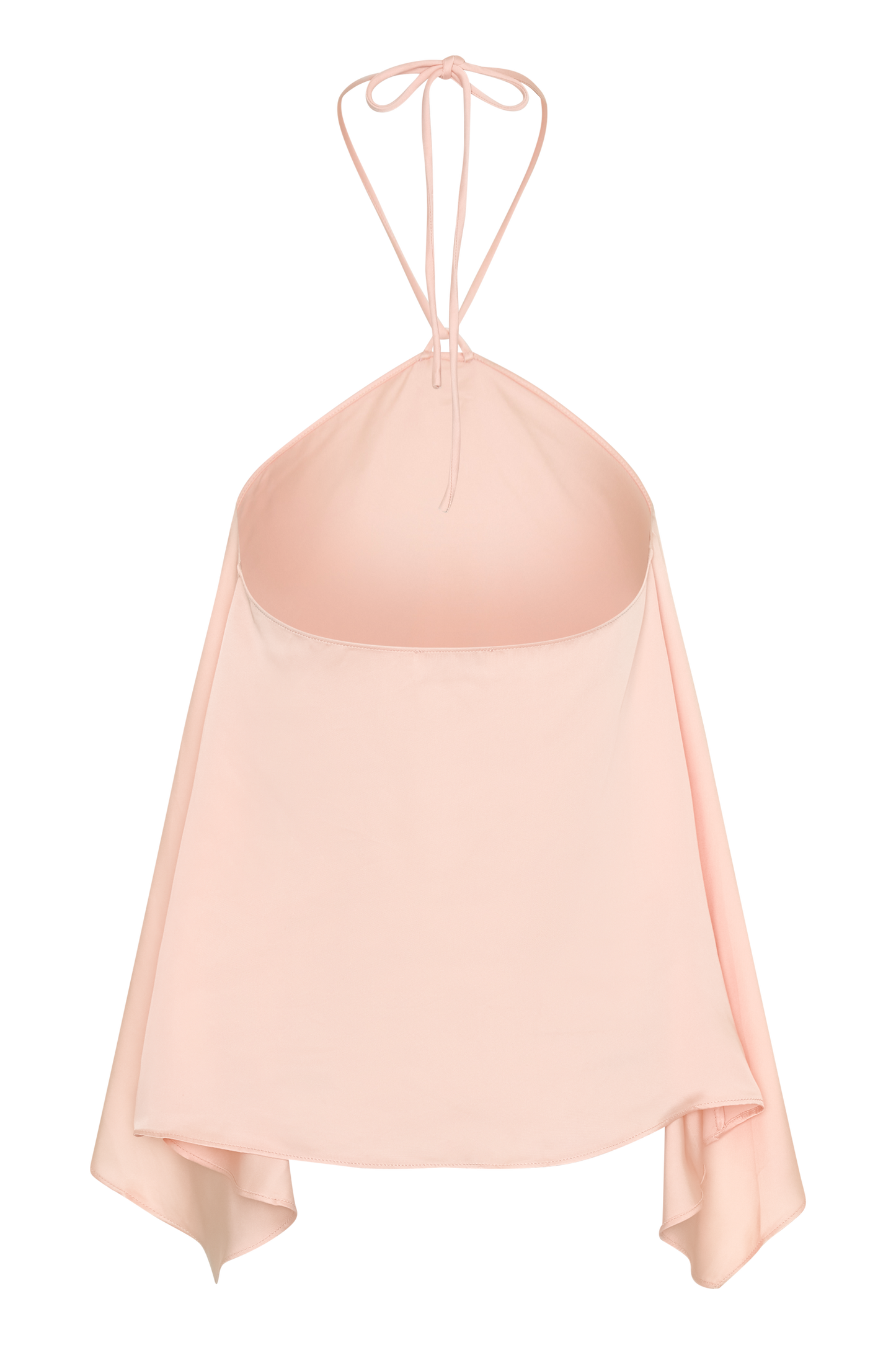 Adelaide Draped Satin Halter Top - Peach