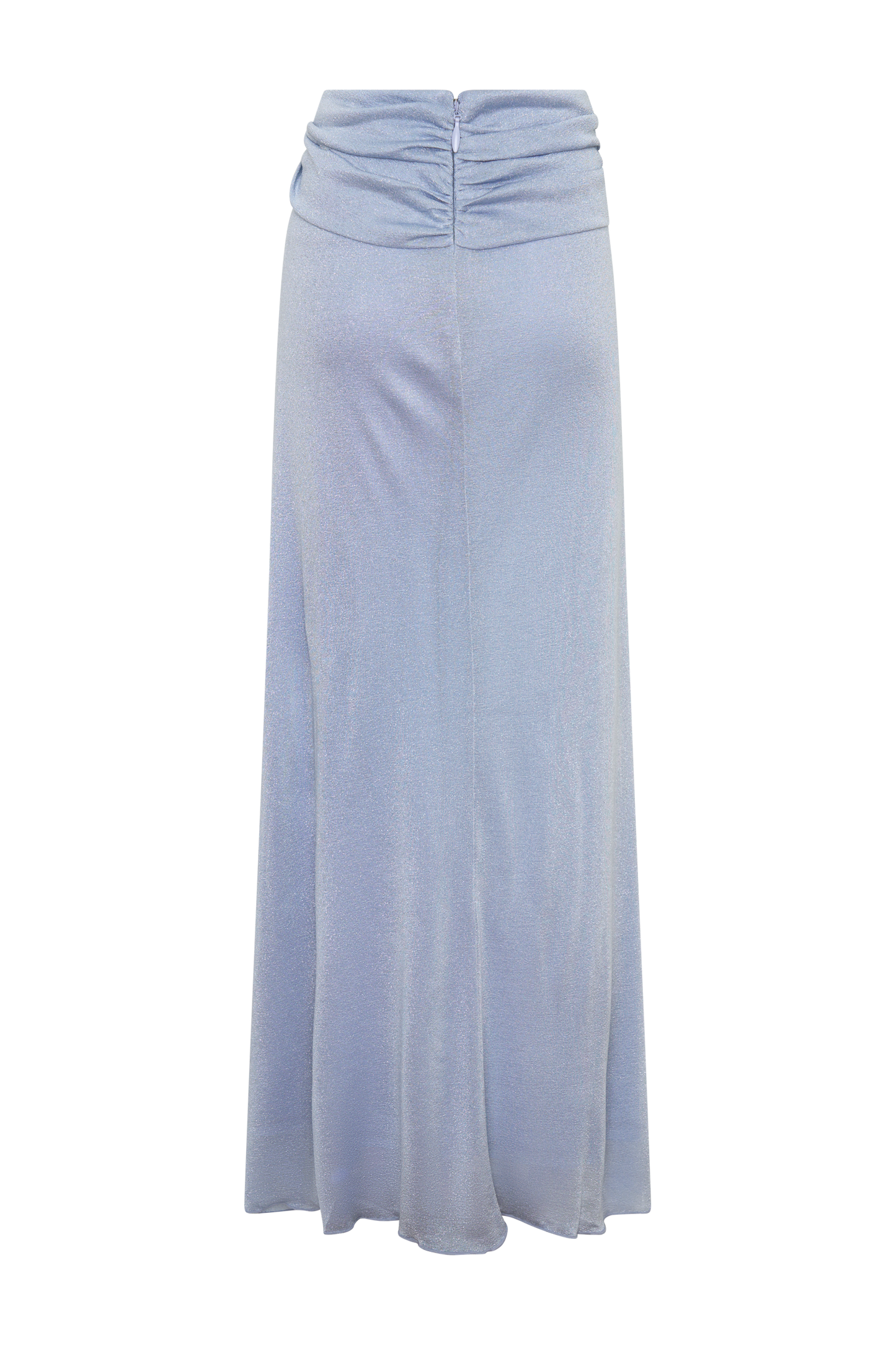 Adrienne Lurex Knot Maxi Skirt - Pastel Blue