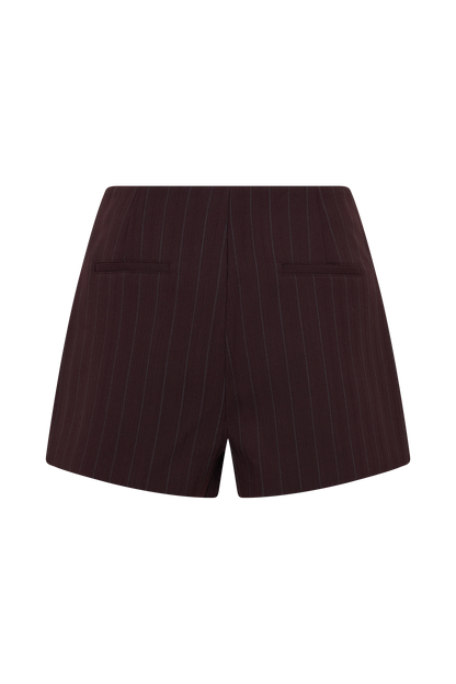 Agatha Suiting Shorts - Plum Pinstripe