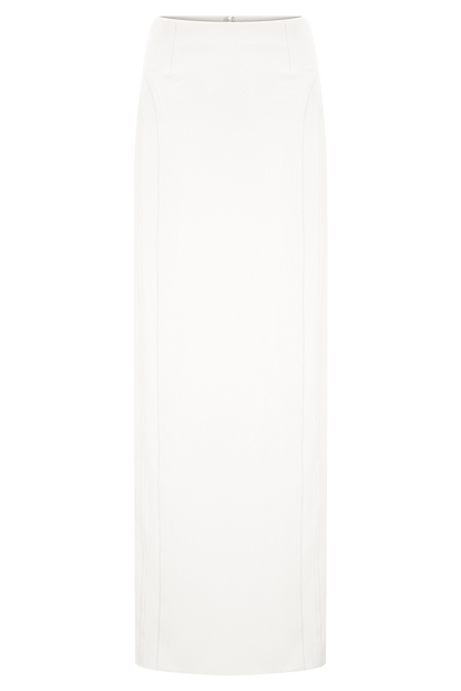 Alma High Waist Maxi Skirt - White