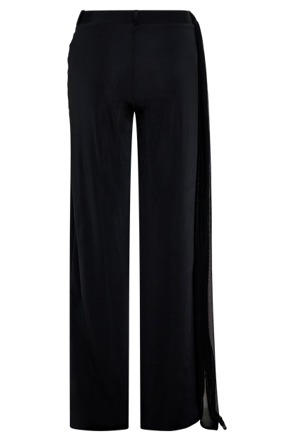 Aspyn Slinky Gathered Wide Leg Pants - Black