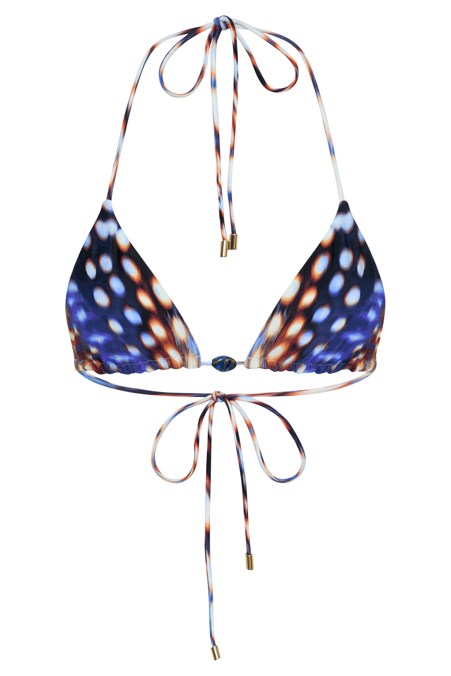 Blossom Classic Triangle Bikini Top - Blue Abstract Print
