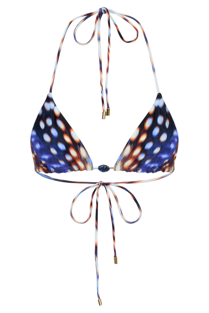Blossom Classic Triangle Bikini Top - Blue Abstract Print