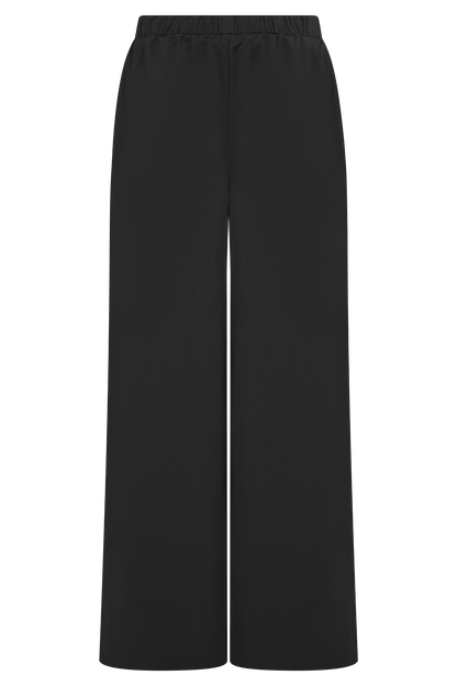 Campbell Cotton Wide Leg Pants - Black