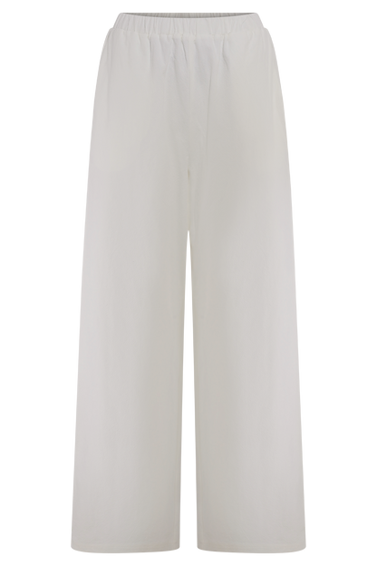Campbell Cotton Wide Leg Pants - White