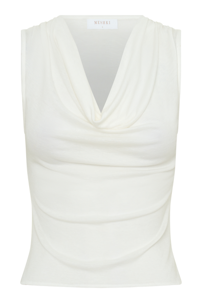 Ciaran Sleeveless Sheer Top - Ivory
