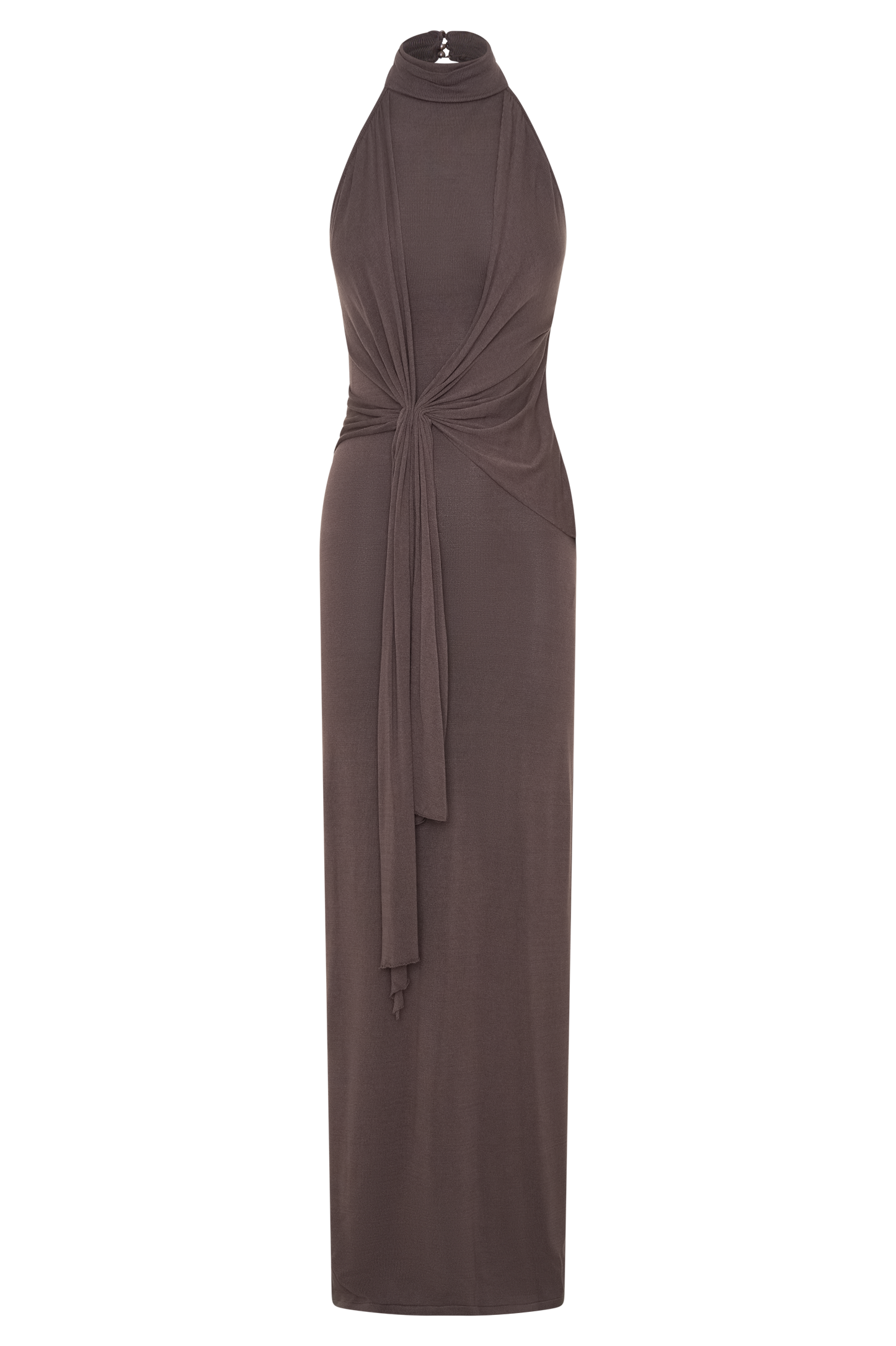 Cindylou Halter Knit Maxi Dress - Peppercorn