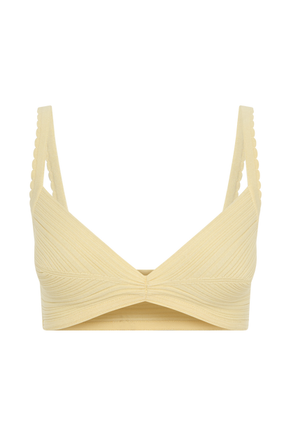 Coleene Pointelle Knit Top - Lemon