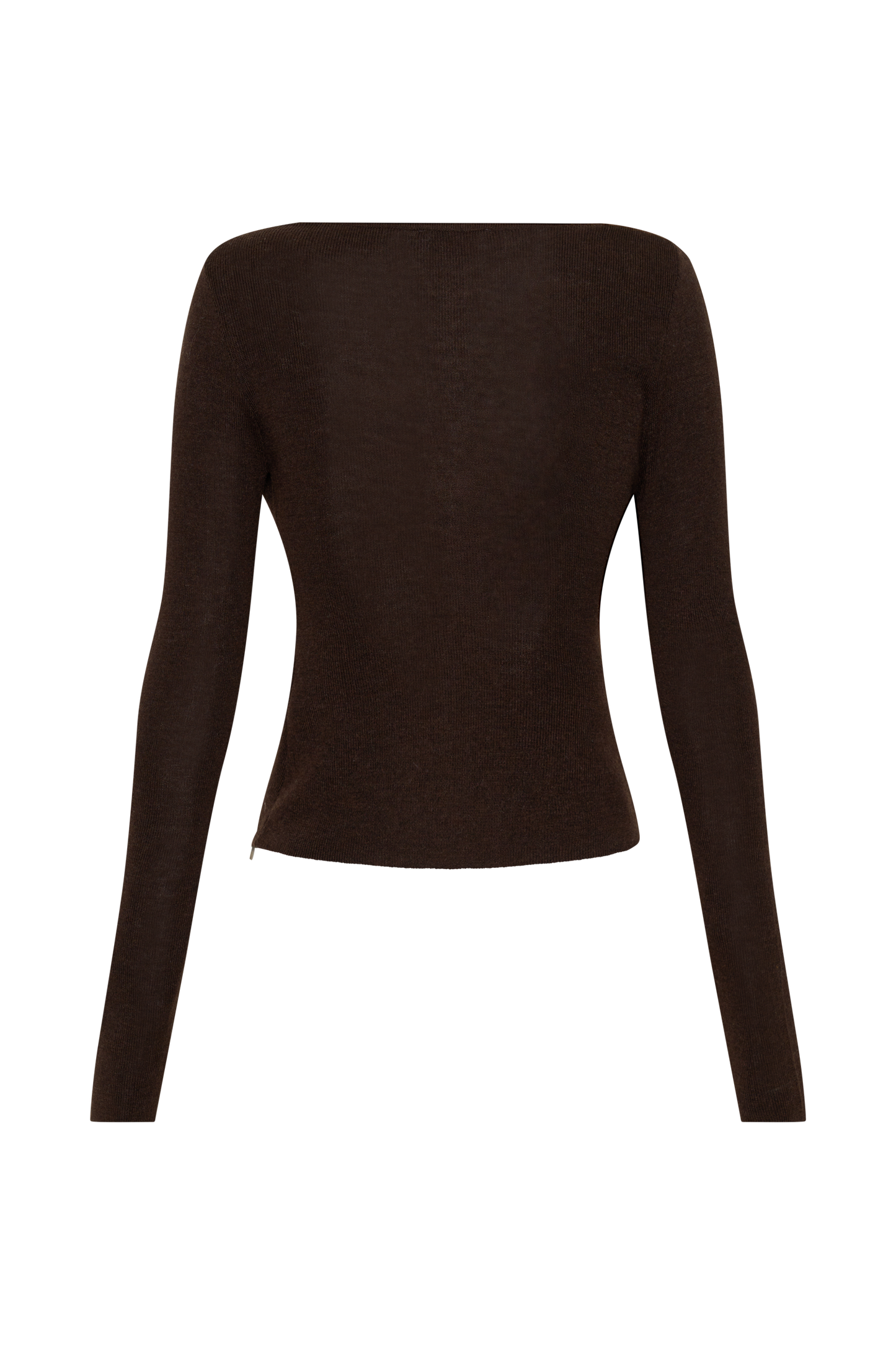 Culver Draped Twist Knit Top - Chocolate