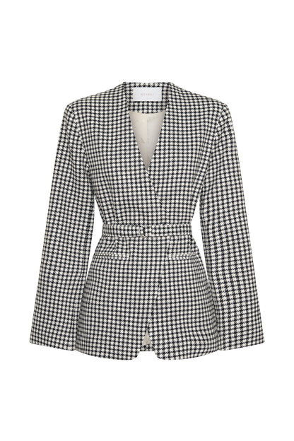 Darcie Drop Shoulder Suiting Blazer - Houndstooth
