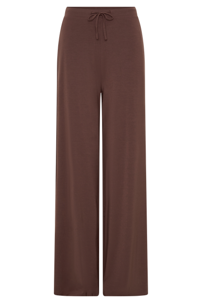 Dewi Wide Leg Modal Pants - Chocolate