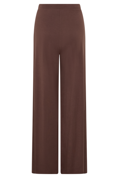 Dewi Wide Leg Modal Pants - Chocolate