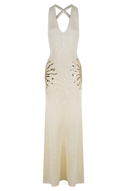 Ellington Knit Maxi Dress With Sequin - Ivory