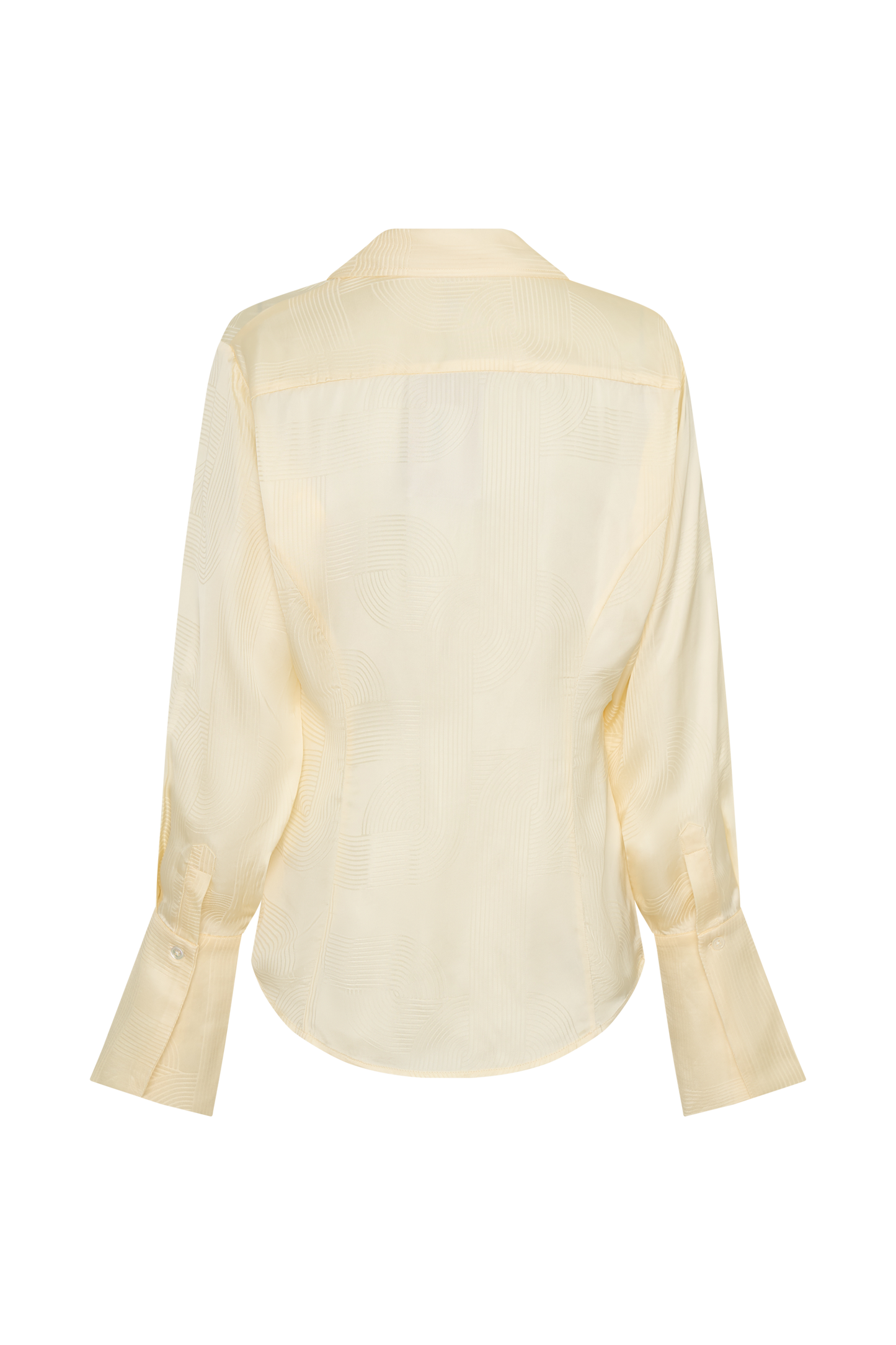 Gia Long Sleeve Satin Shirt - Buttermilk