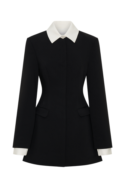 Gretchen Suiting Mini Dress - Black