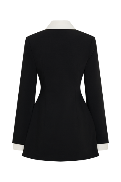 Gretchen Suiting Mini Dress - Black