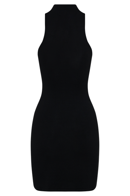 Hector Halter Neck Knit Mini Dress - Black
