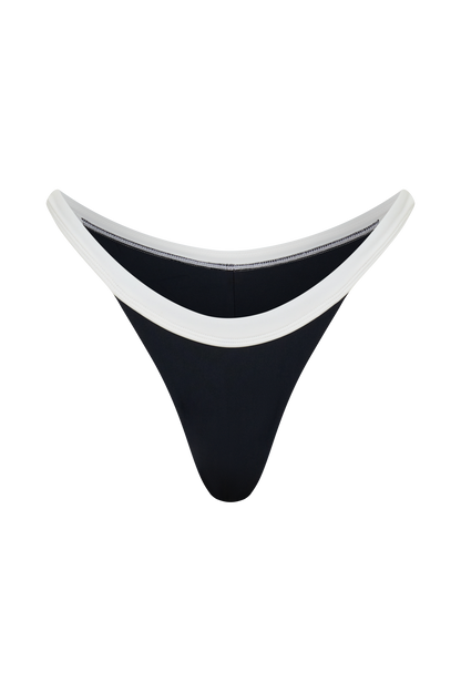 Isla Brazilian Bikini Bottom - Black/White