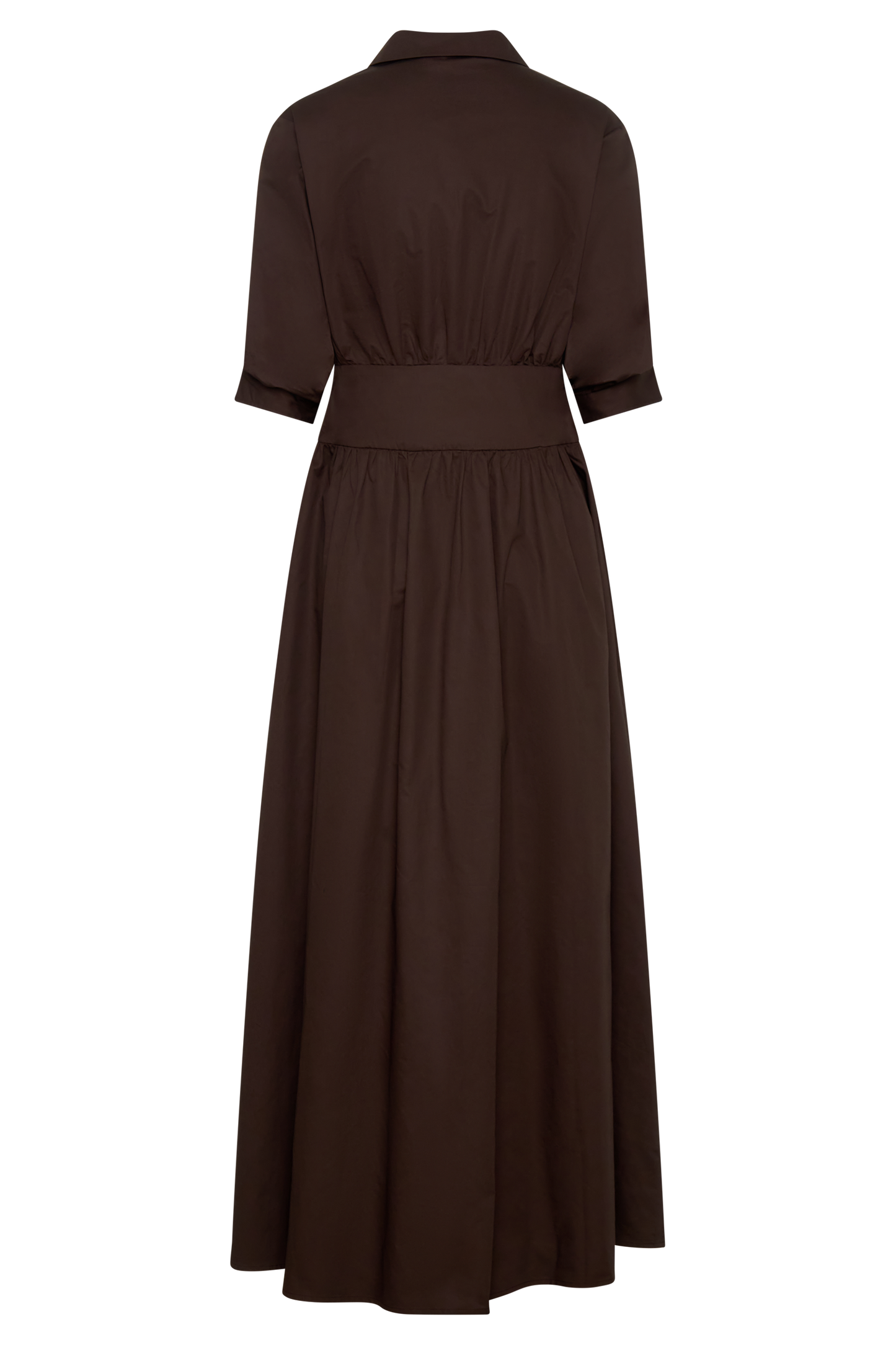 Isolde Long Sleeve Cotton Maxi Dress - Dark Chocolate