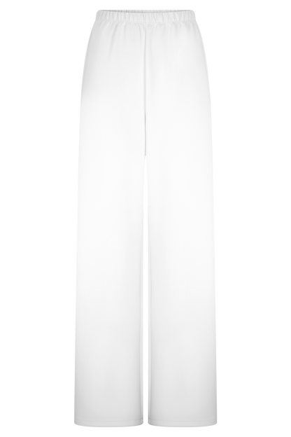 Janayia Cotton Wide Leg Pants - White