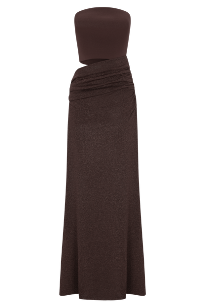 Jasiel Strapless Knit Maxi Dress - Chocolate