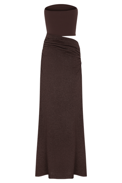 Jasiel Strapless Knit Maxi Dress - Chocolate