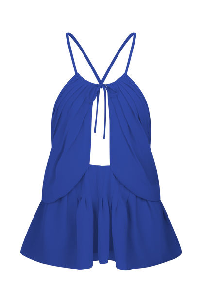 Korra Chiffon Halter Top - Cobalt Blue