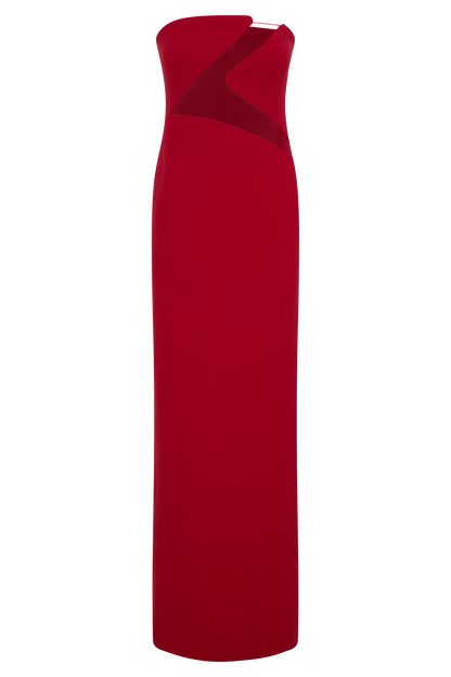 Lianne Strapless Maxi Dress - Red