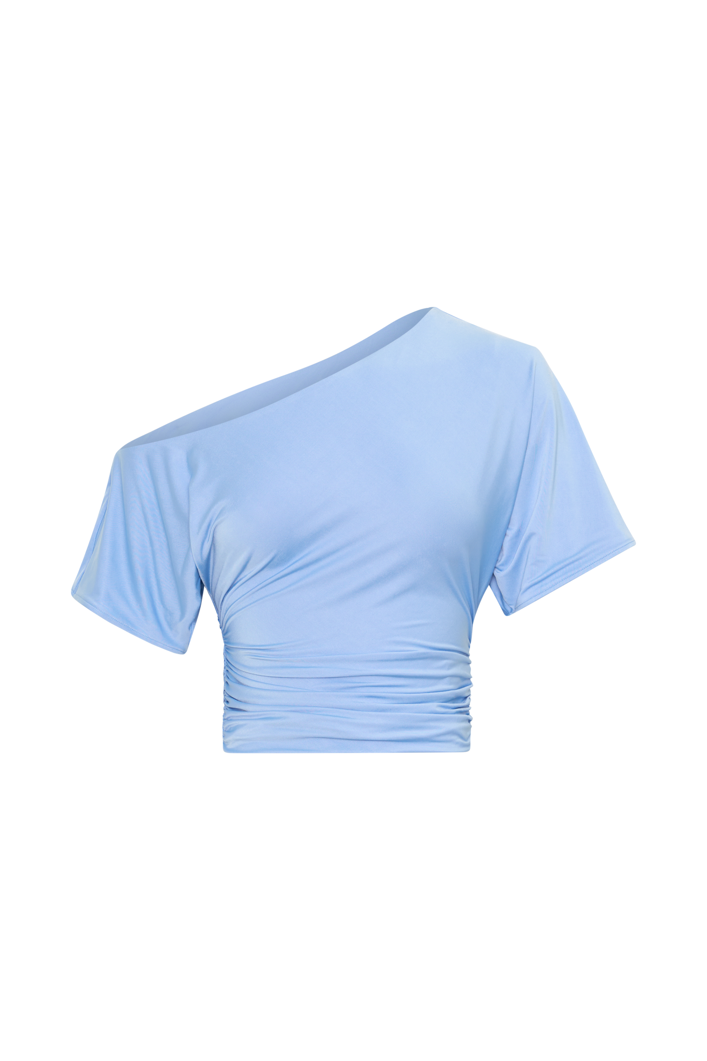 Luu Off Shoulder Slinky Top - Sea Blue