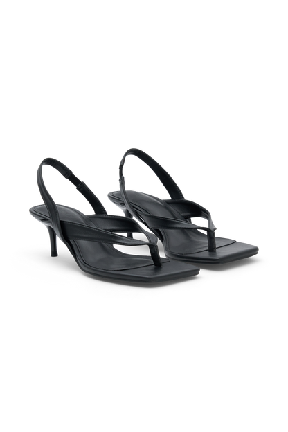 Mai Sling Back Thong Heel - Black