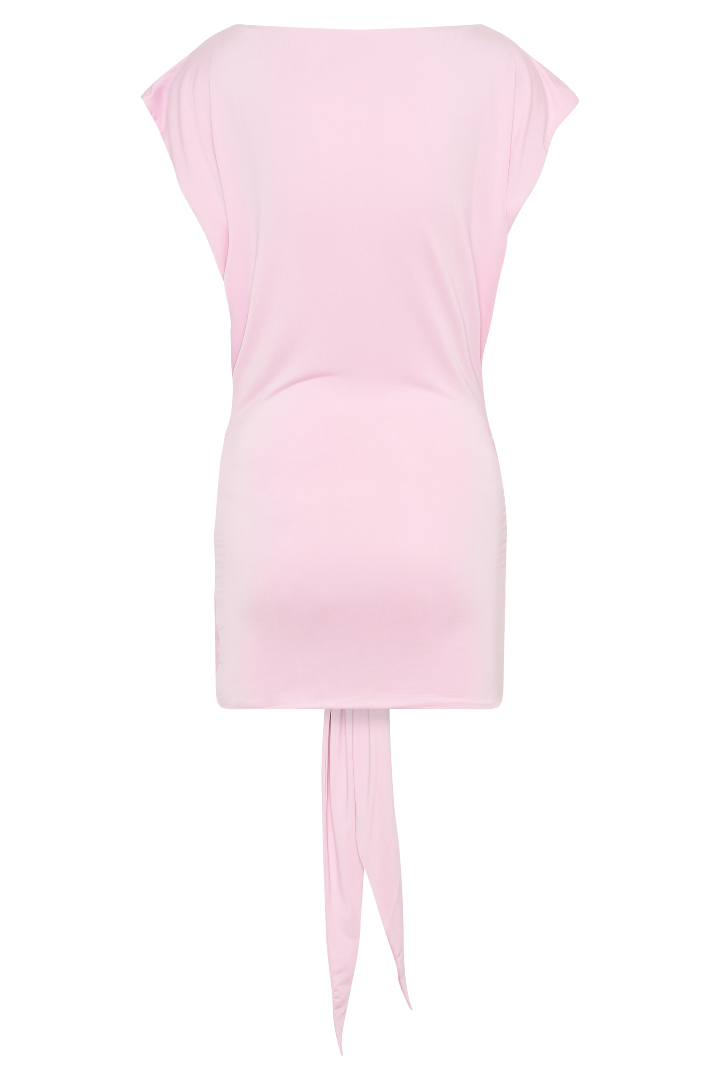 Maiara Shortsleeve Slinky Tie Mini Dress - Pink