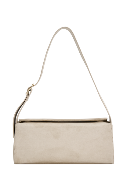 Maria Faux Suede Shoulder Bag - Stone