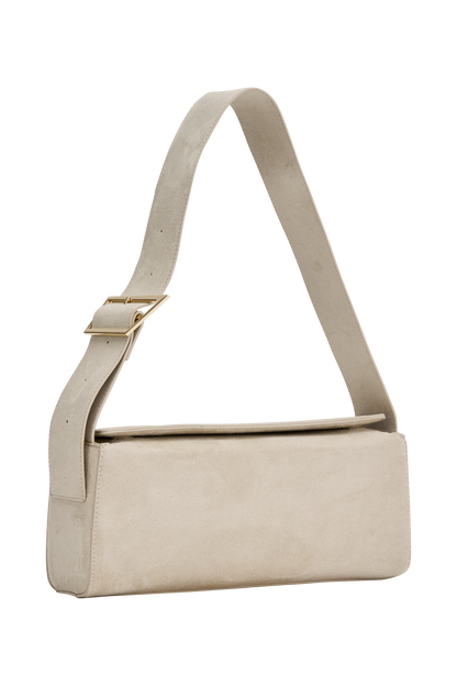 Maria Faux Suede Shoulder Bag - Stone