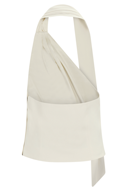 Marina Halter Top With Hardware - Ivory