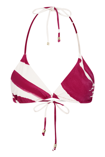 Marquise Bikini Top - Dragonfruit Deco Fleur Print
