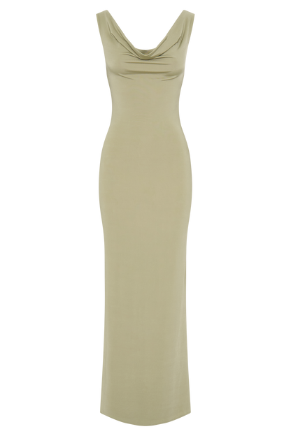 Marta Slinky Cowl Maxi Dress - Sage