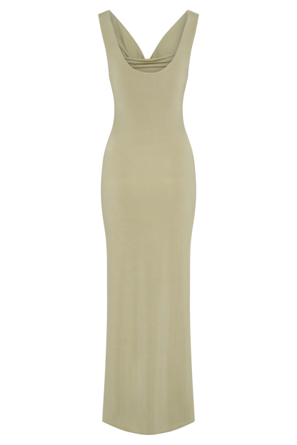 Marta Slinky Cowl Maxi Dress - Sage
