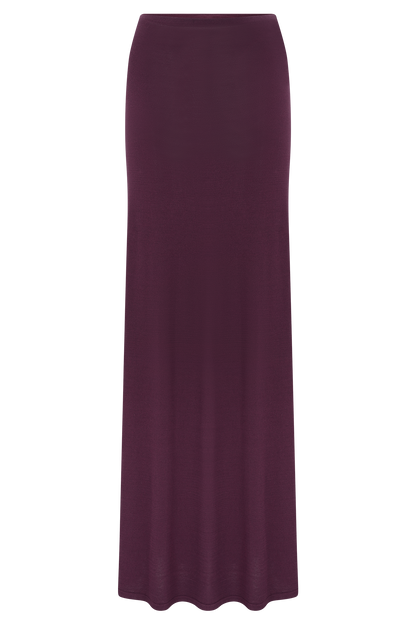 Martiena Knit Maxi Skirt - Plum