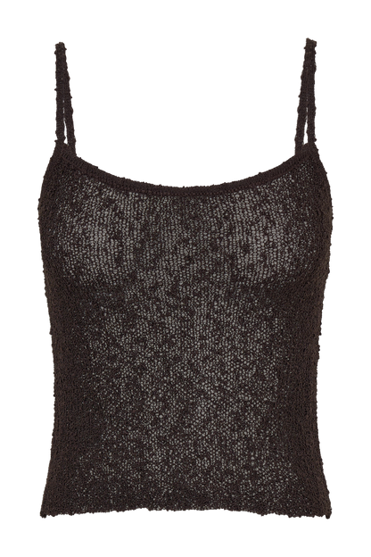 Mattais Boucle Knit Top - Dark Chocolate