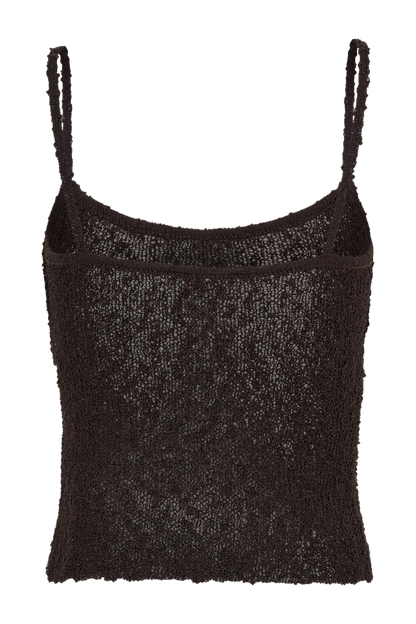 Mattais Boucle Knit Top - Dark Chocolate
