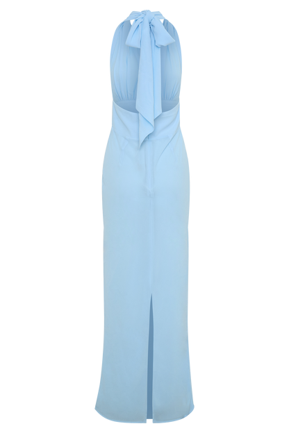Nadine Halter Chiffon Maxi Dress - Blue