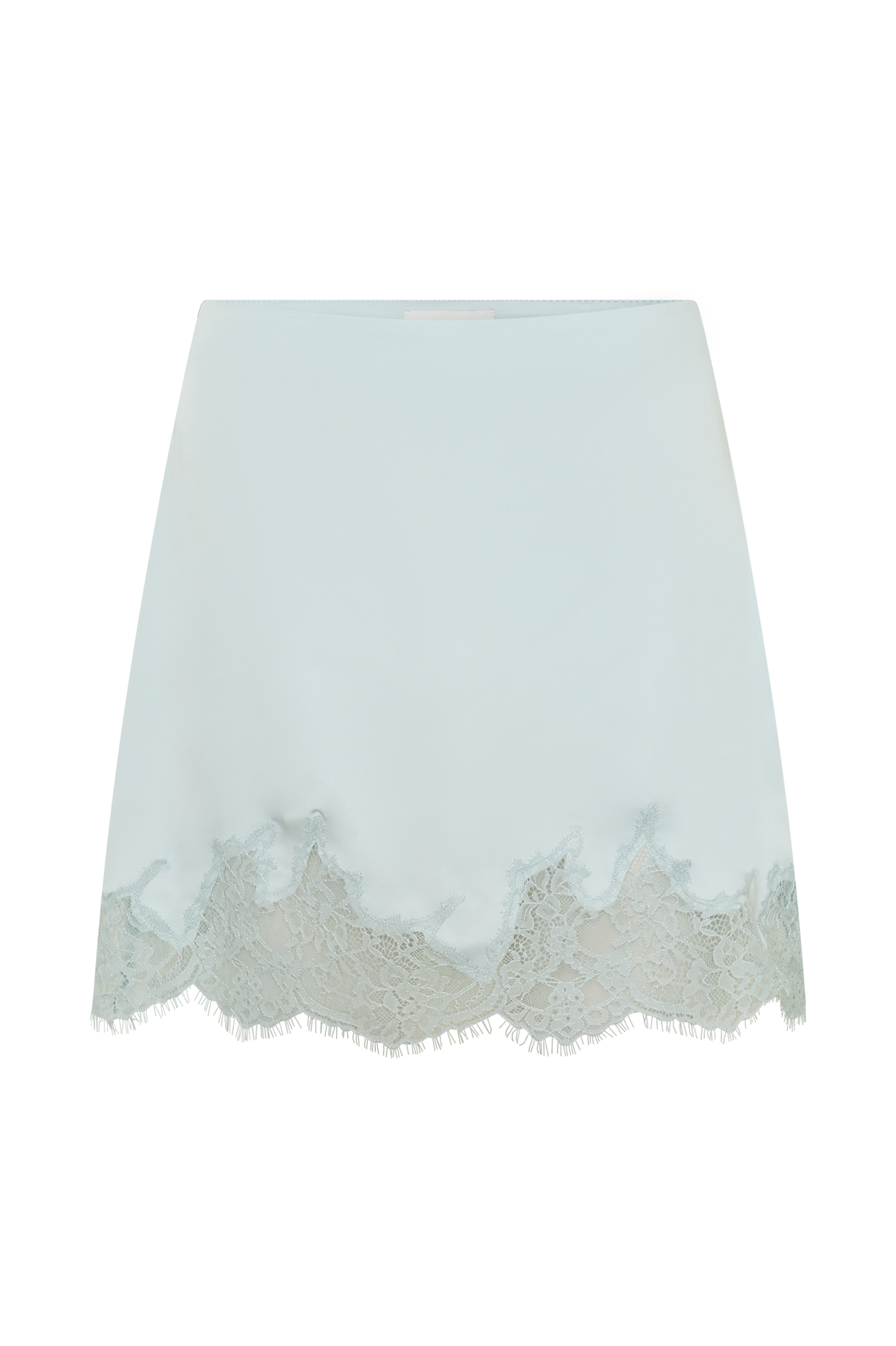 Nina Lace And Satin Mini Skirt - Ice Blue